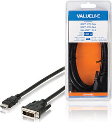Valueline, HDMI M, DVI-D, 3m kaina ir informacija | Kabeliai ir laidai | pigu.lt