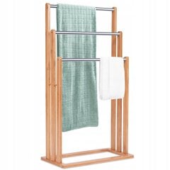 Бамбуковая вешалка для полотенец в ванной цена и информация | Аксессуары для ванной комнаты | pigu.lt