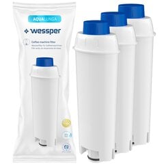 3x Замена картриджа для воды Wessper AquaLunga Filter для кофемашин DeLonghi (SER3017 DLS C002) цена и информация | Аксессуары для бытовой техники | pigu.lt