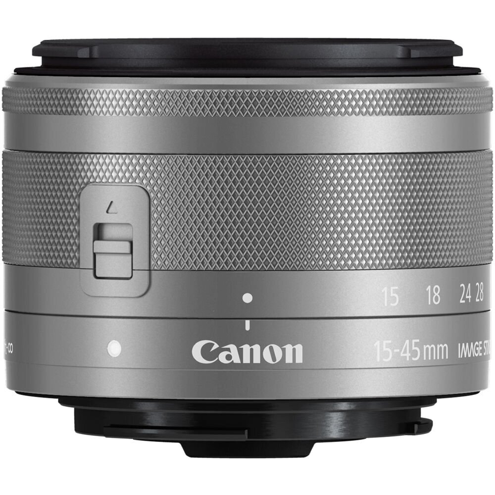 Canon EF-M 15-45mm f/3.5-6.3 IS STM, balta dežutė цена и информация | Objektyvai | pigu.lt