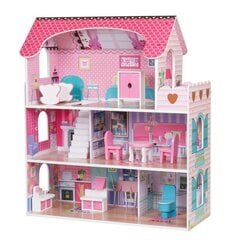 Деревянный кукольный домик с мебелью цена и информация | Игрушки для девочек | pigu.lt
