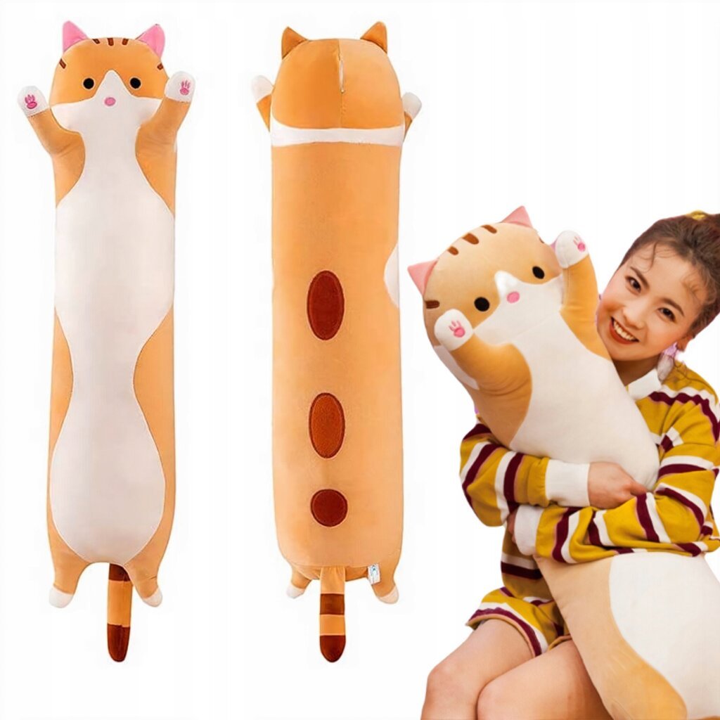 Žaislas-pagalvė katė 44 Cats, 150 cm, šviesiai ruda kaina ir informacija | Minkšti (pliušiniai) žaislai | pigu.lt