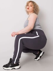 Женские меланжевые спортивные штаны больших размеров со стразами, темно-серые  цена и информация | Спортивная одежда женская | pigu.lt