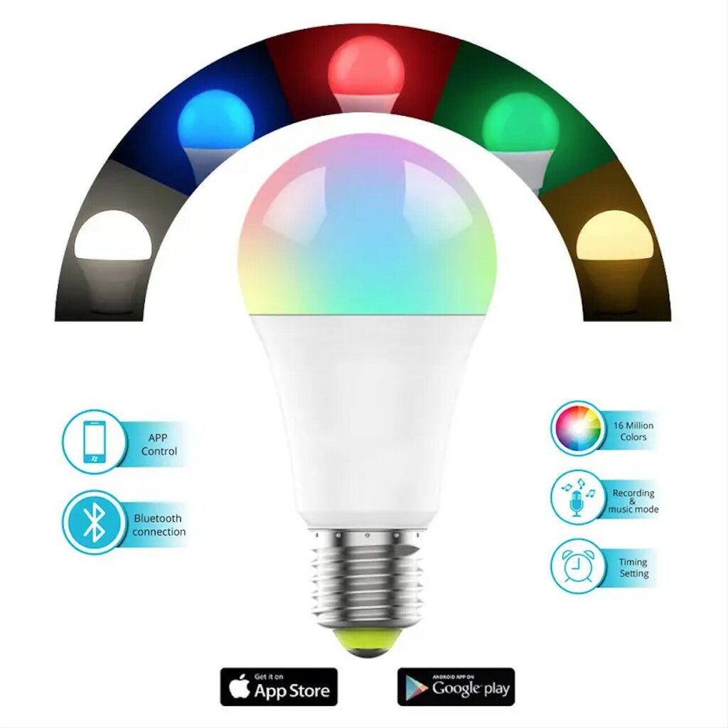 Išmanioji LED RGB lempa, 4 vnt. цена и информация | Elektros lemputės | pigu.lt