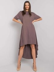 Rue Paris Светло-коричневое узорчатое платье с оборкой цена и информация | Платья | pigu.lt