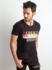 Marškinėliai vyrams Fkrs88202ec9e055546568957, juodi цена и информация | Мужские футболки | pigu.lt