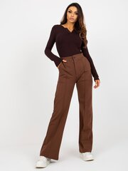 Коричневые брюки женские из текстильной ткани цена и информация | Женские брюки  | pigu.lt