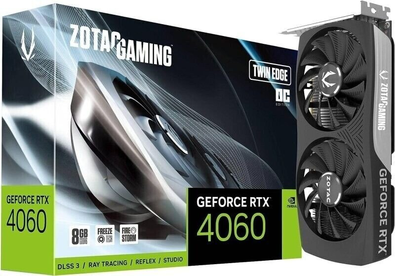 Zotac Gaming GeForce RTX 4060 Twin Edge OC (ZT-D40600H-10M) kaina ir informacija | Vaizdo plokštės (GPU) | pigu.lt