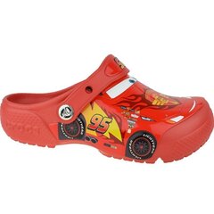 Crocs šlepetės vaikams Fun Lab Cars sw572417.8223, raudonos цена и информация | Детские тапочки, домашняя обувь | pigu.lt