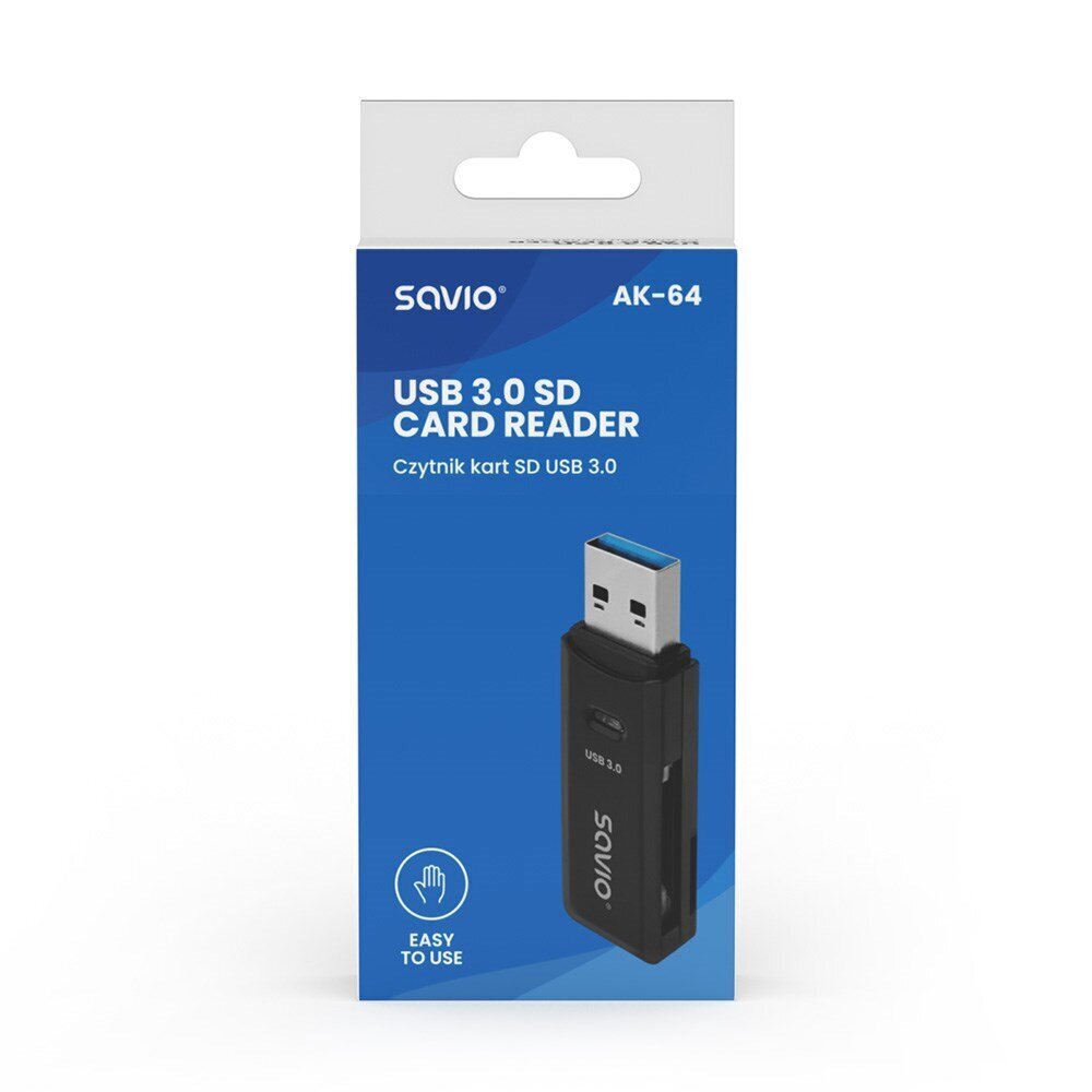 Savio SD card reader USB 3.0 AK-64 цена и информация | Adapteriai, USB šakotuvai | pigu.lt