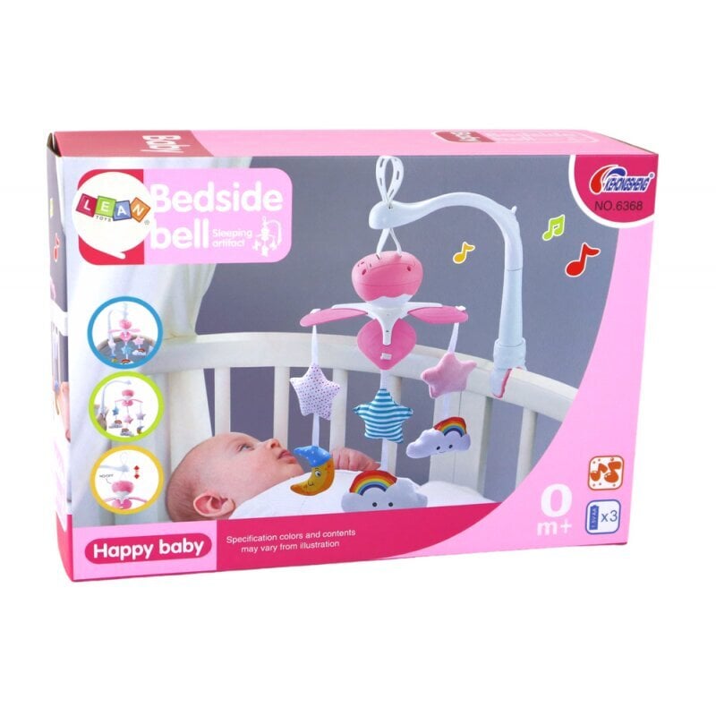 Kūdikių lovos karuselė Sky Sound Lean Toys, pink kaina ir informacija | Žaislai kūdikiams | pigu.lt