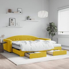 Sofa-lova vidaXL, 100x200 cm, geltona kaina ir informacija | Lovos | pigu.lt