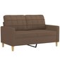 2-jų dalių sofos komplektas su pagalvėlėmis vidaXL, rudas kaina ir informacija | Sofos | pigu.lt