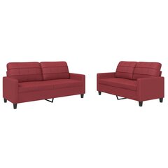 2-jų dalių sofos komplektas su pagalvėlėmis vidaXL, raudonas kaina ir informacija | Sofos | pigu.lt