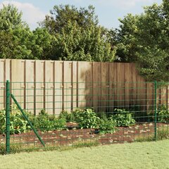 Tinklinė vielinė tvora su flanšais, žalios spalvos, 1x10m цена и информация | Заборы и принадлежности к ним | pigu.lt