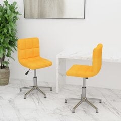 2-jų pasukamų valgomojo kėdžių komplektas vidaXL, geltonas kaina ir informacija | Virtuvės ir valgomojo kėdės | pigu.lt
