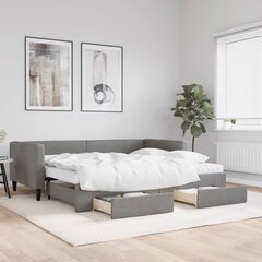 Sofa-lova vidaXL, 90x200 cm, pilka kaina ir informacija | Lovos | pigu.lt