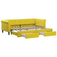 Sofa-lova vidaXL, 80x200 cm, geltona kaina ir informacija | Lovos | pigu.lt