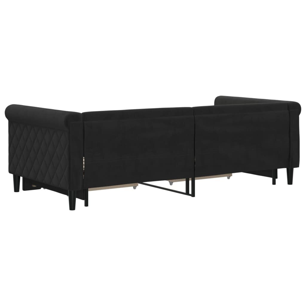 Sofa-lova vidaXL, 90x190 cm, juoda kaina ir informacija | Lovos | pigu.lt