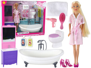 Lėlės ir vonios kambario baldų rinkinys kaina ir informacija | Žaislai mergaitėms | pigu.lt