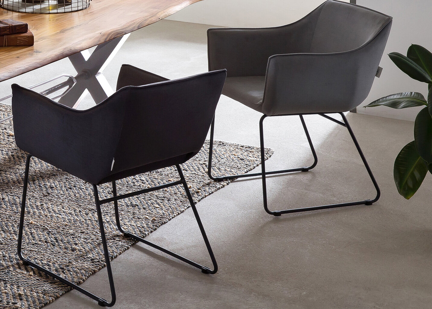 2-ių kėdžių komplektas Tom Tailor, pilkas kaina ir informacija | Virtuvės ir valgomojo kėdės | pigu.lt