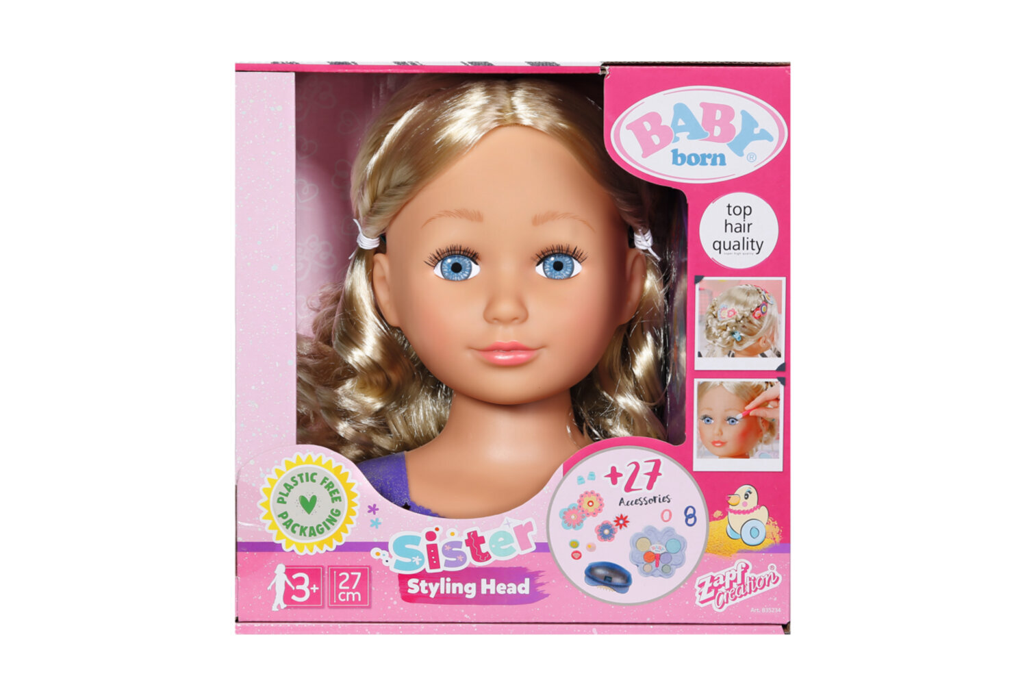 Stilizavimo galva Baby Born Sesutė modelis kaina ir informacija | Žaislai mergaitėms | pigu.lt