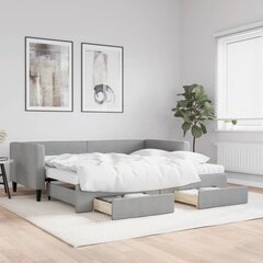 Sofa-lova vidaXL, 90x200 cm, pilka kaina ir informacija | Lovos | pigu.lt