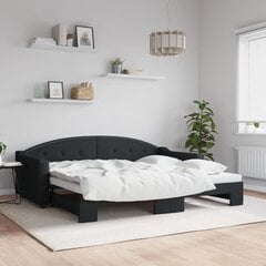 Sofa-lova vidaXL, 90x200 cm, juoda kaina ir informacija | Lovos | pigu.lt