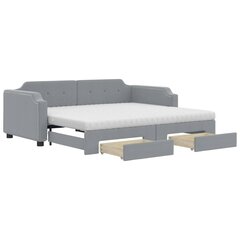 Sofa-lova vidaXL, 90x200 cm, pilka kaina ir informacija | Lovos | pigu.lt