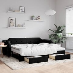 Sofa-lova vidaXL, 100x200 cm, juoda цена и информация | Кровати | pigu.lt