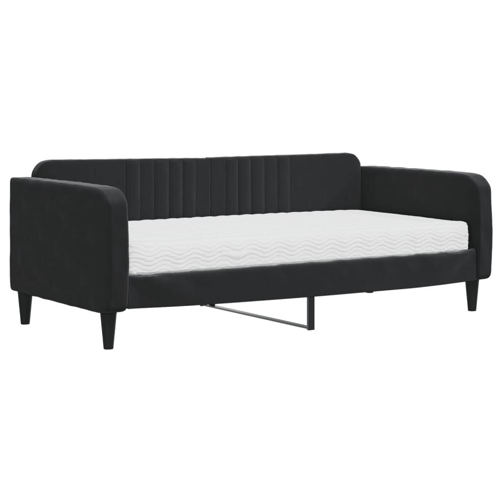 Sofa-lova vidaXL, 90x190 cm, juoda kaina ir informacija | Lovos | pigu.lt