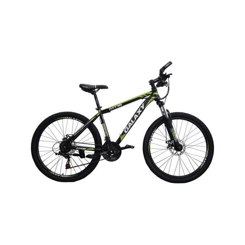 Kalnų dviratis Galaxy MTB 19 / 27.5", juodas/žalias kaina ir informacija | Dviračiai | pigu.lt