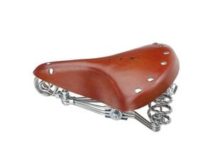 Retro Bicycle Saddle Selle Mio PILATANI Leather Brown цена и информация | Седла для велосипедов и чехлы на сиденья | pigu.lt