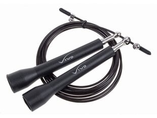 Šokinėjimo virvė Vivo FA-2010, 300cm, juoda цена и информация | Скакалки | pigu.lt