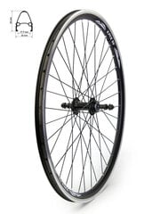 MTM Wheel XMX 26" Black V-Brake Freewheel цена и информация | Покрышки, шины для велосипеда | pigu.lt