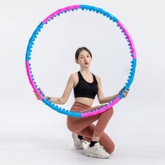 Gimnastikos lankas Hula hop, 105 cm, mėlynas/rožinis цена и информация | Обручи, гимнастические палки | pigu.lt