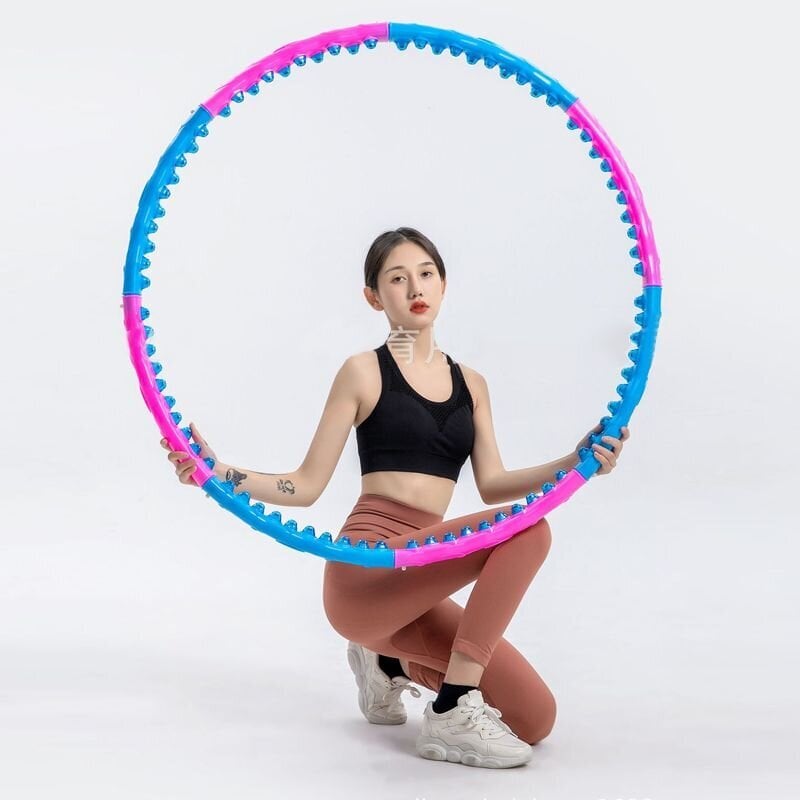 Gimnastikos lankas Hula hop, 105 cm, mėlynas/rožinis kaina ir informacija | Gimnastikos lankai ir lazdos | pigu.lt