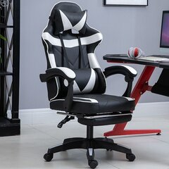 Žaidimų kėdė, juoda/balta kaina ir informacija | Biuro kėdės | pigu.lt