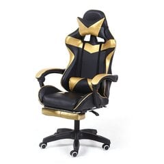Žaidimų kėdė, juoda/auksinė цена и информация | Офисные кресла | pigu.lt