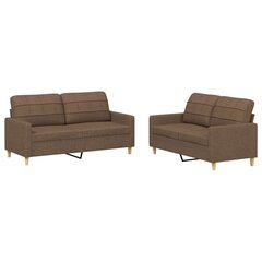 2-jų dalių sofos komplektas su pagalvėlėmis vidaXL, rudas цена и информация | Диваны | pigu.lt