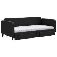 Sofa-lova vidaXL, 90x190 cm, juoda kaina ir informacija | Lovos | pigu.lt