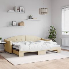 Sofa-lova vidaXL, 80x200 cm, smėlio spalvos kaina ir informacija | Lovos | pigu.lt