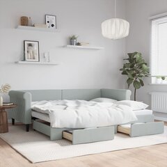 Sofa-lova vidaXL, 90x200 cm, pilka kaina ir informacija | Lovos | pigu.lt