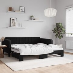 Sofa-lova vidaXL, 90x190 cm, juoda kaina ir informacija | Lovos | pigu.lt