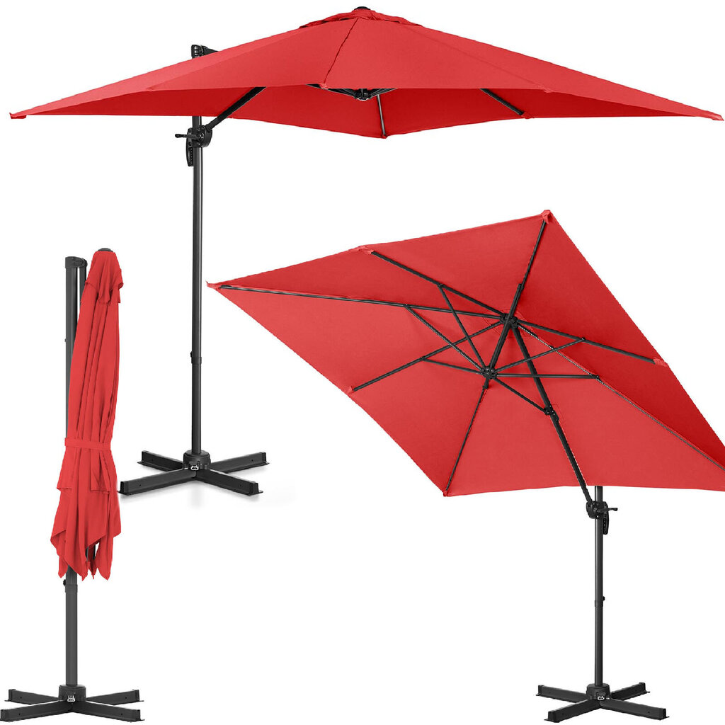 Sodo skėtis Uniprodo 2SQ250RE, raudonas цена и информация | Skėčiai, markizės, stovai | pigu.lt