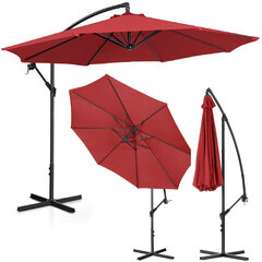 Зонт садовый со штангой, круглый, наклоняемый, диаметр. 300 см красный цена и информация | Зонты, маркизы, стойки | pigu.lt
