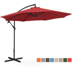 Зонт садовый со штангой, круглый, наклоняемый, диаметр. 300 см бордовый цена и информация | Зонты, маркизы, стойки | pigu.lt