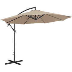 Зонт садовый со штангой, круглый, наклоняемый, диаметр. 300 см кремовый цена и информация | Зонты, маркизы, стойки | pigu.lt