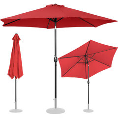 Большой круглый садовый зонт с ручкой. 300 см красный цена и информация | Зонты, маркизы, стойки | pigu.lt