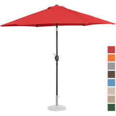 Круглый, наклоняемый садовый зонт с ручкой. 270 см красный цена и информация | Зонты, маркизы, стойки | pigu.lt